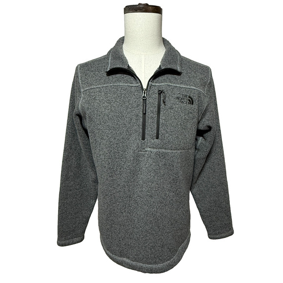 The North Face Sweater Mens Medium Gray 1/4 Zip Pullover Fleece Gordon Lyons - Picture 5 of 10